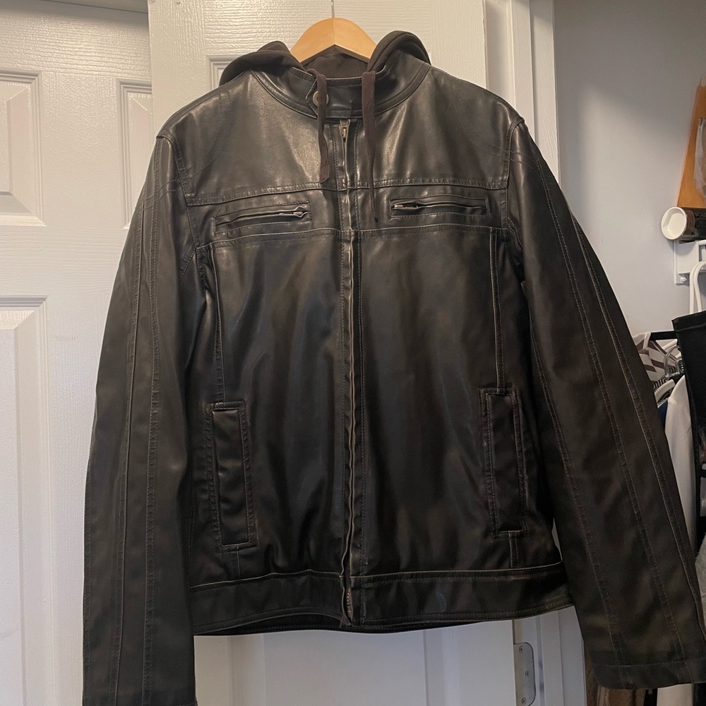 Sonoma Men’s Faux Leather Hoodie combo